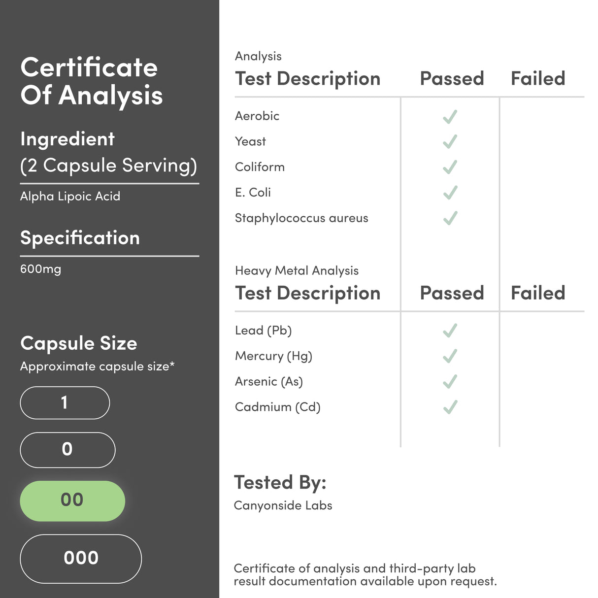 Alpha Lipoic Acid Supplement