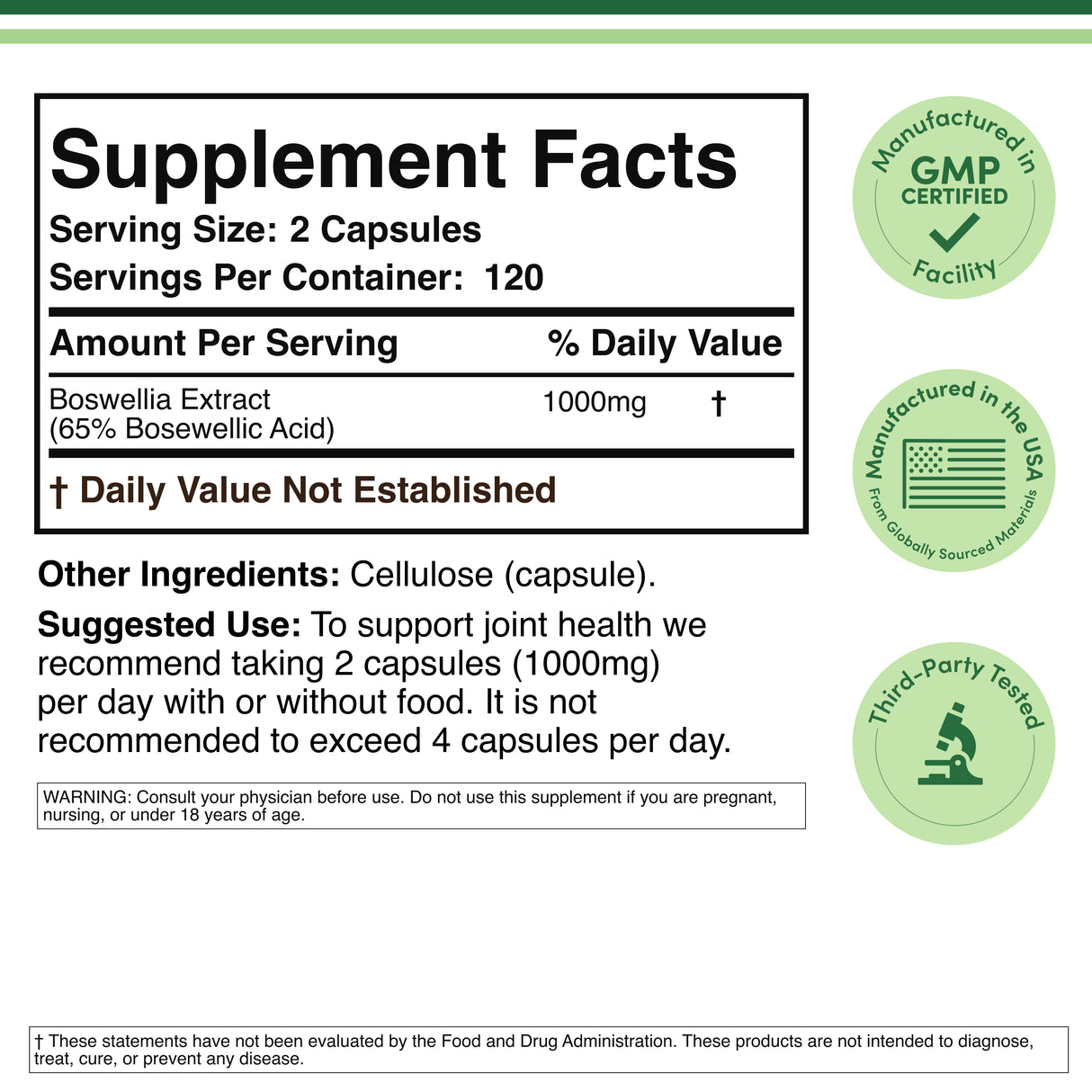 Boswellia Extract Supplement