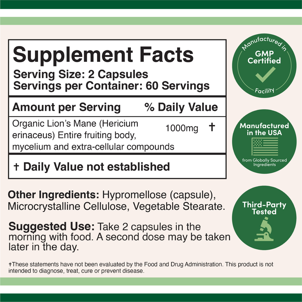Lion's Mane Mushroom Supplement