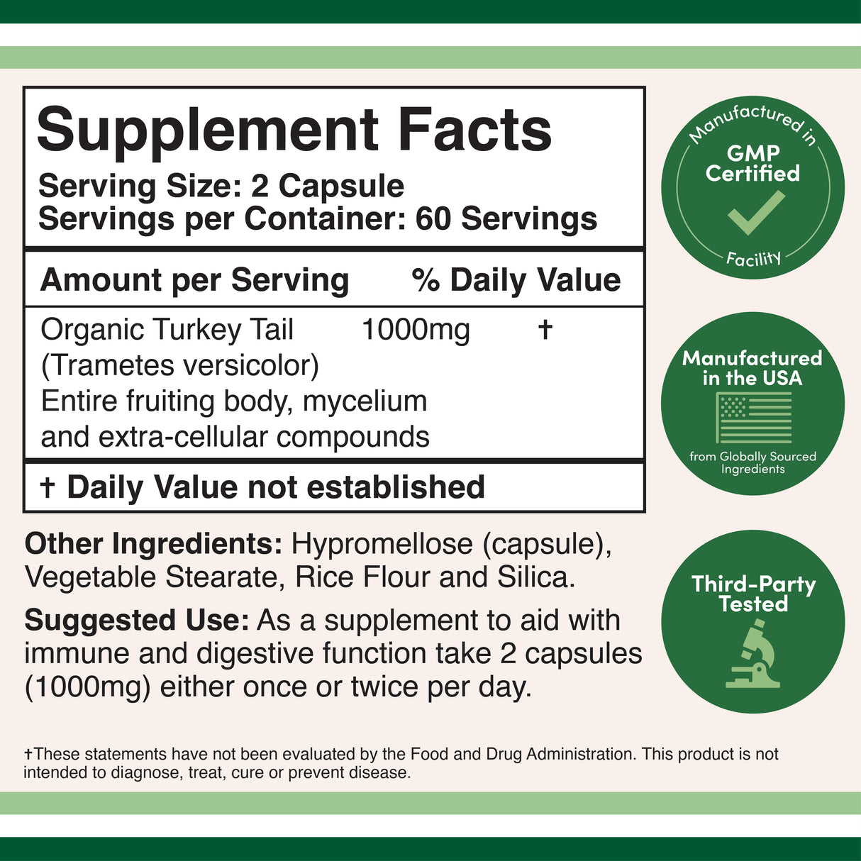 Turkey Tail Mushroom Supplement