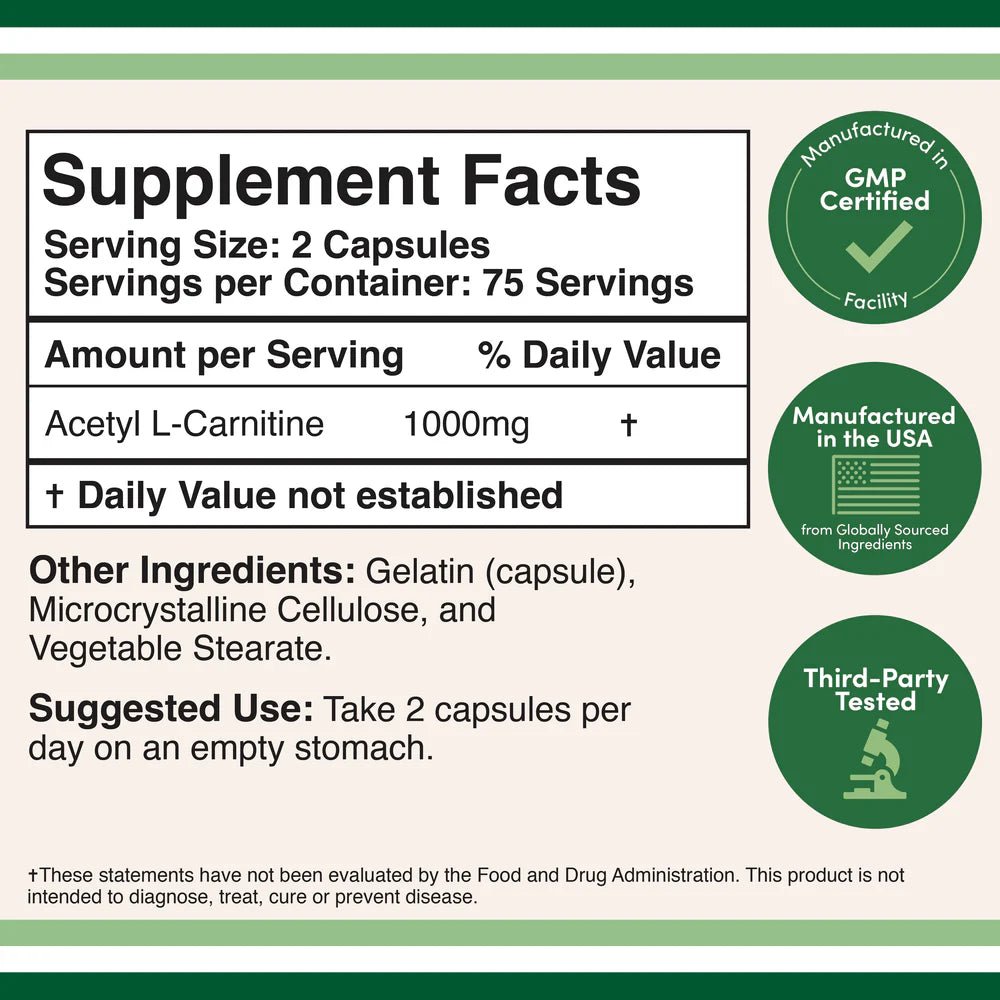 Acetyl L-Carnitine (ALCAR) Supplement
