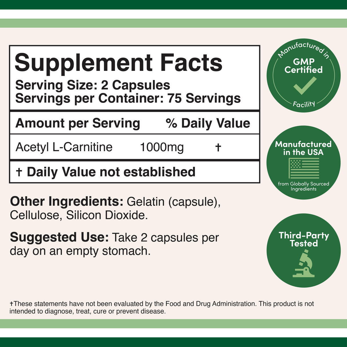 Acetyl L-Carnitine (ALCAR) Supplement