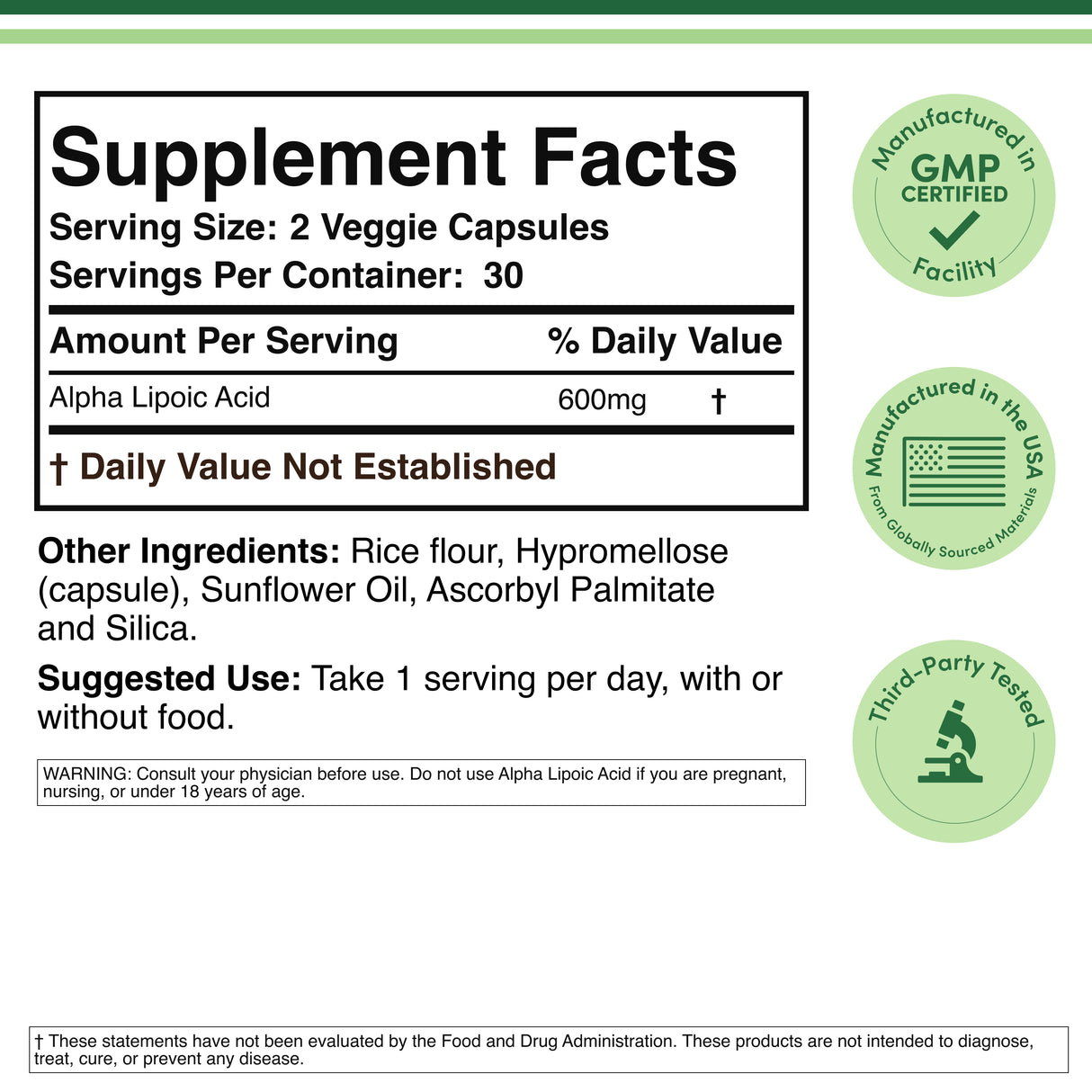 Alpha Lipoic Acid Supplement