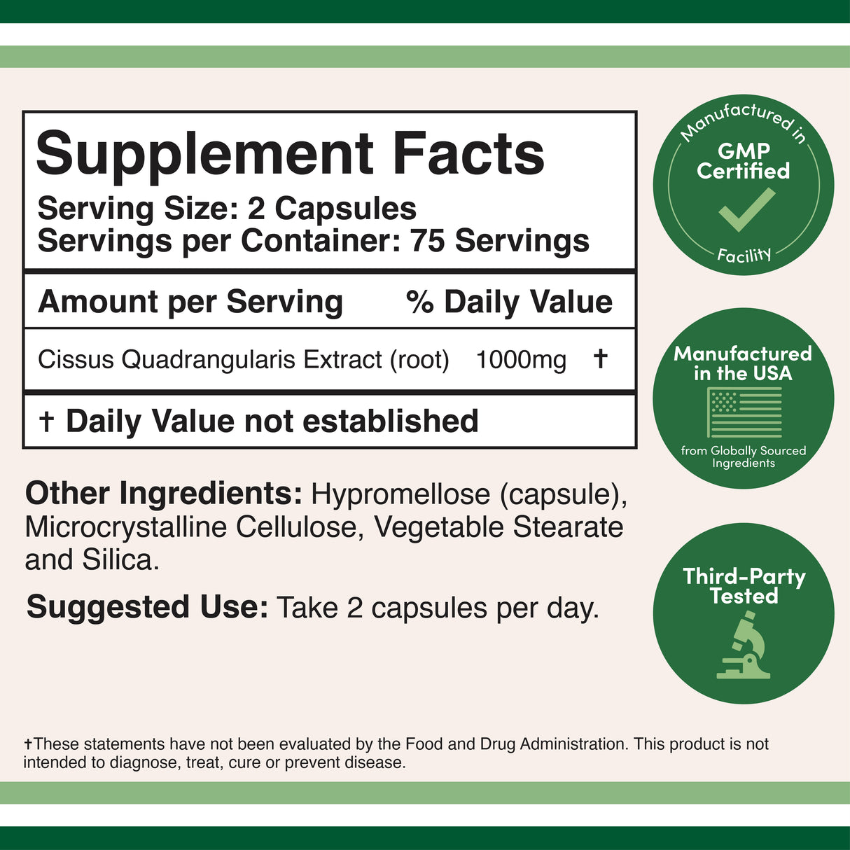 Cissus Quadrangularis Extract Supplement