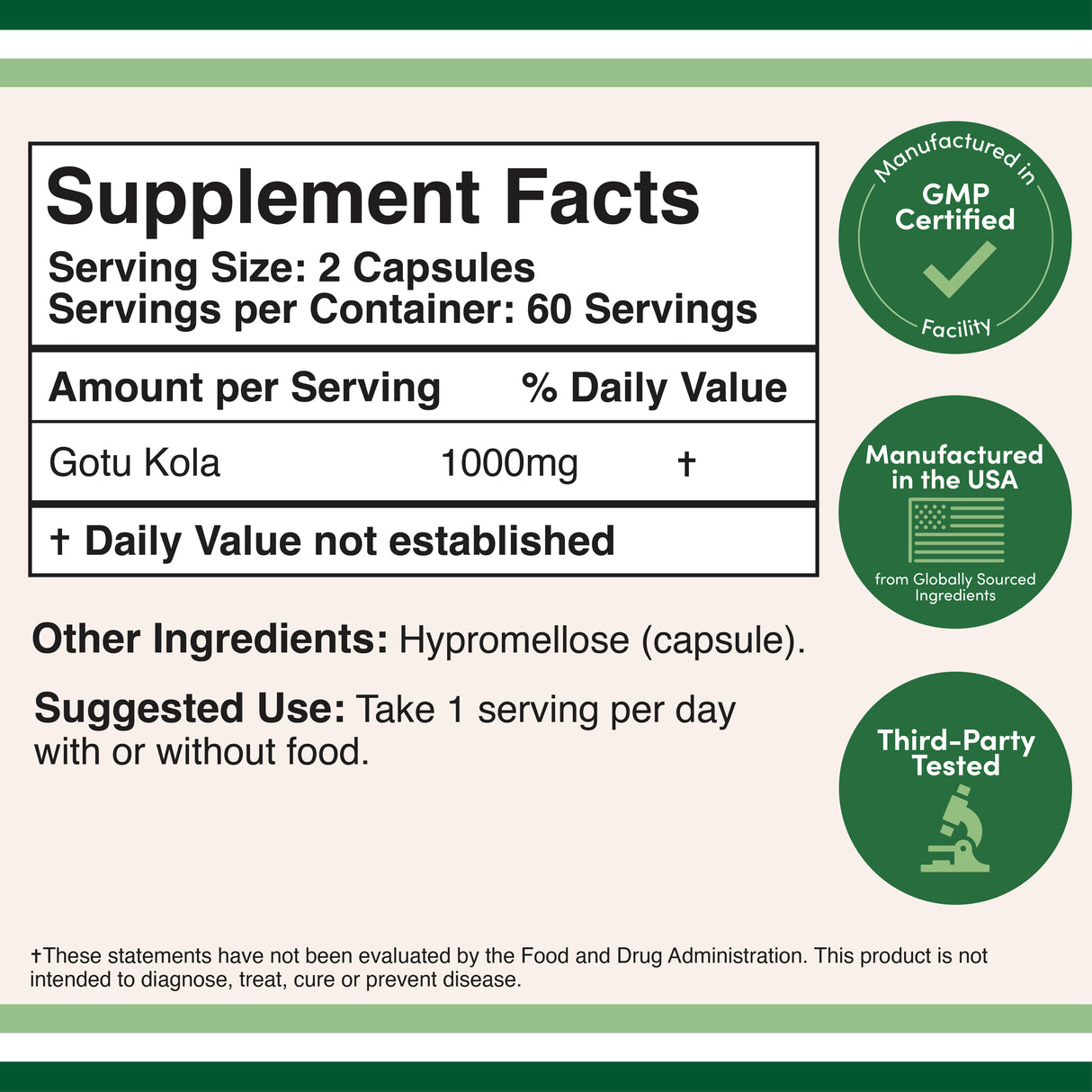 Gotu Kola Supplement