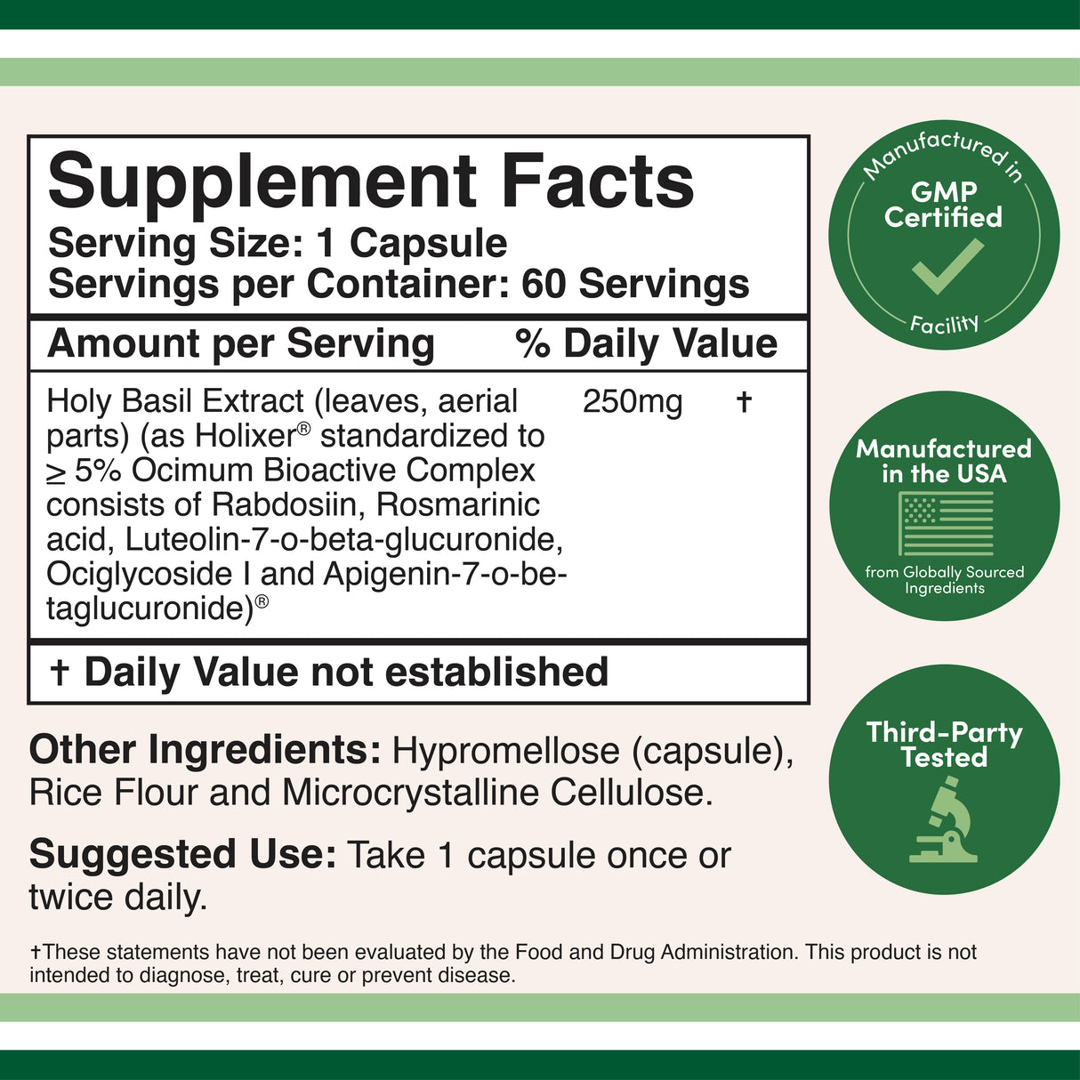 Holixer Holy Basil Extract Supplement