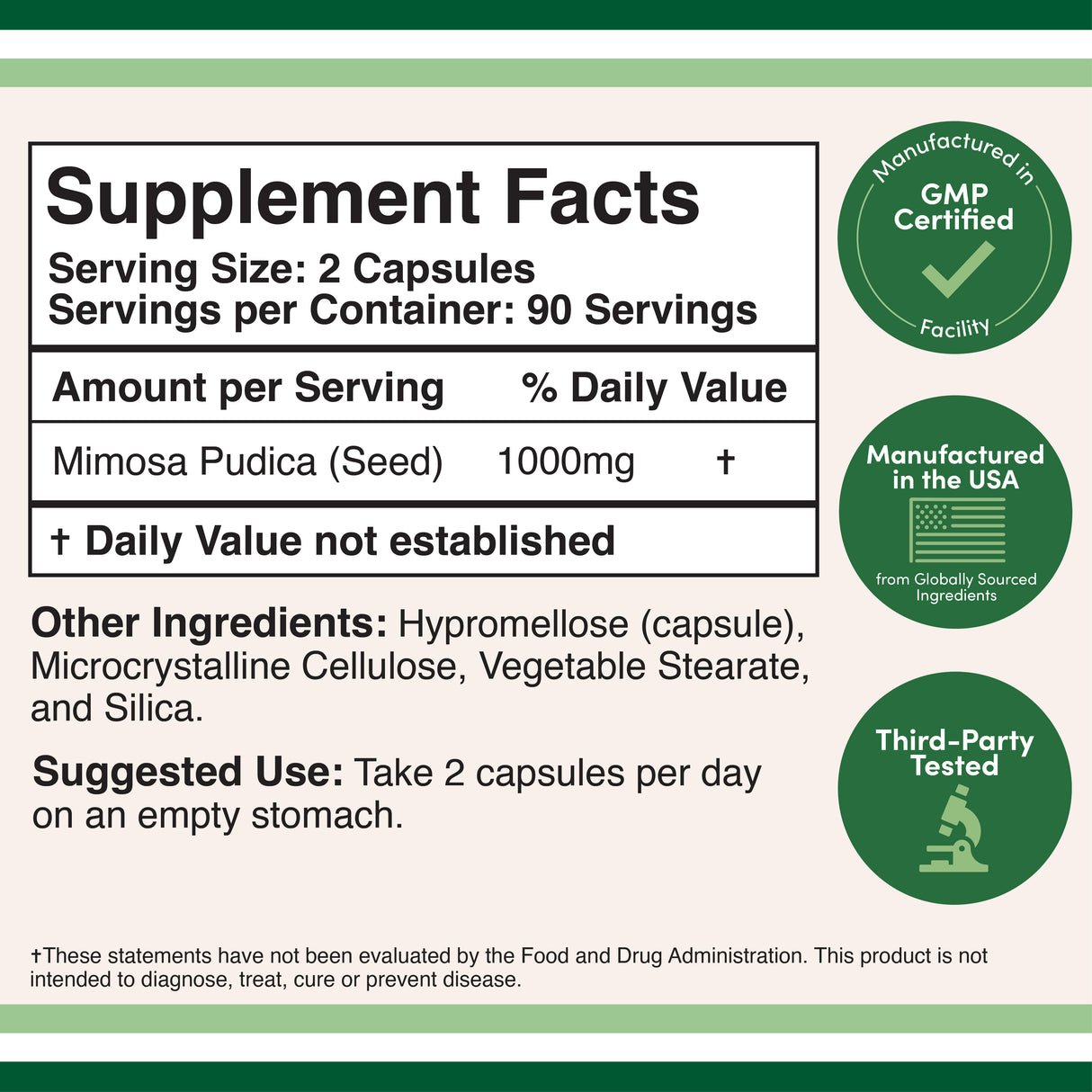 Mimosa Pudica Seed Supplement