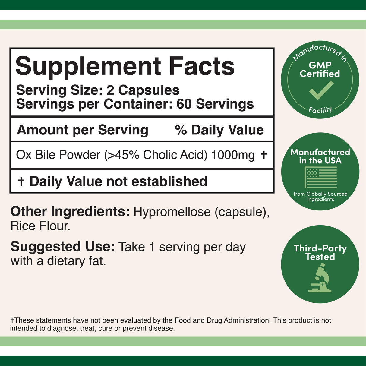 Ox Bile Salt Supplement