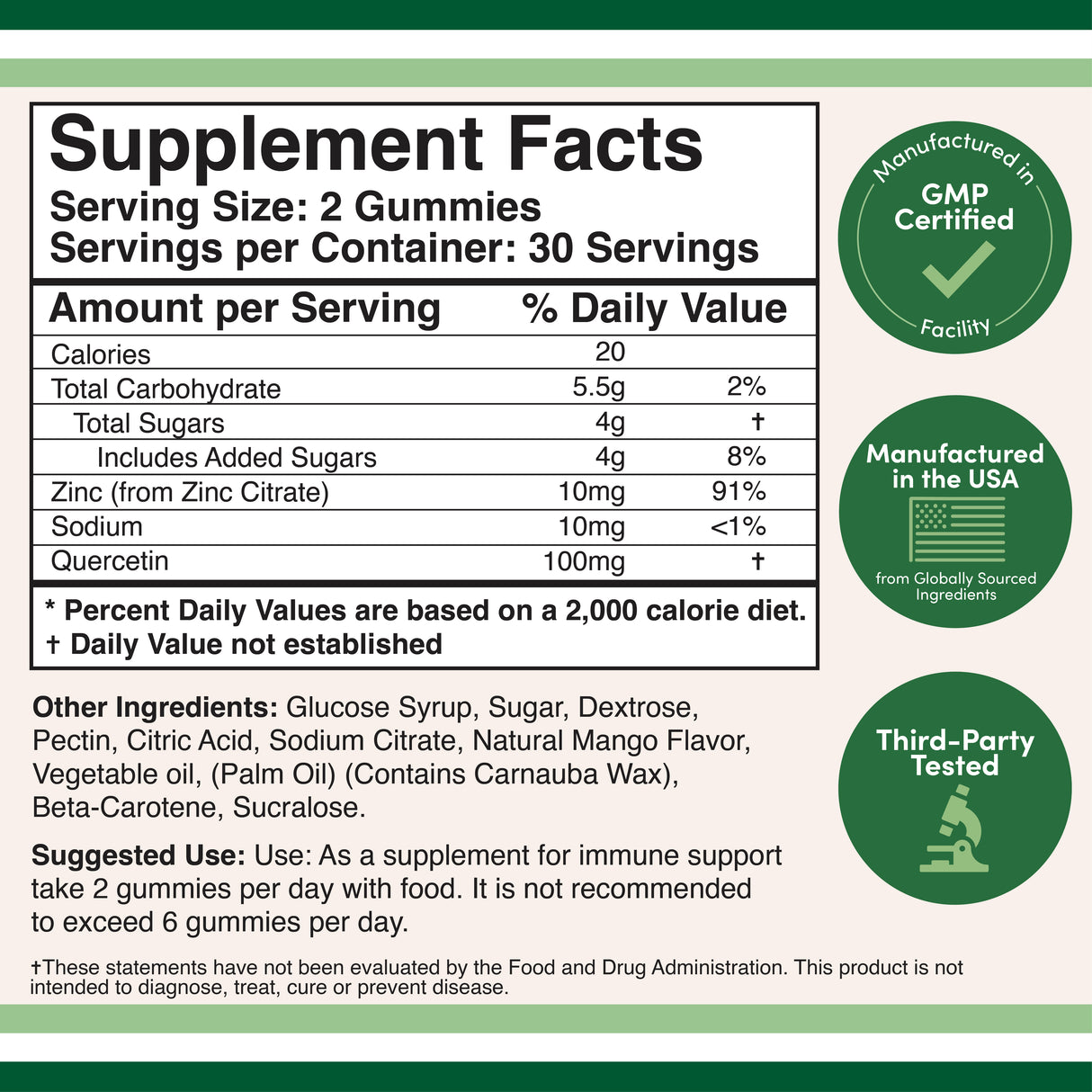 Quercetin + Zinc Gummies