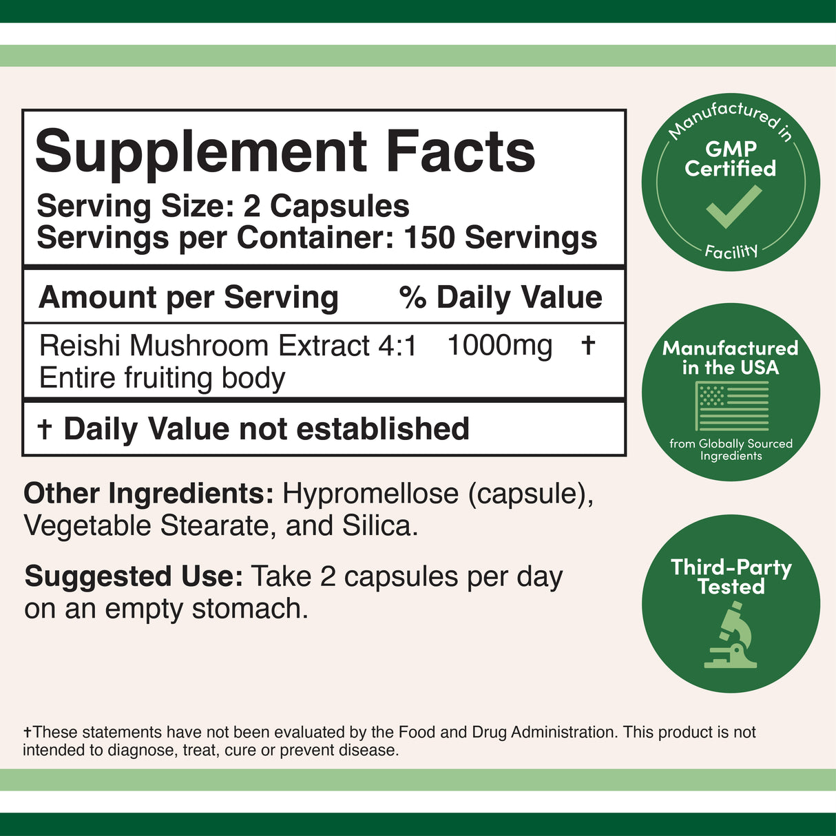 Reishi Mushroom Extract Supplement