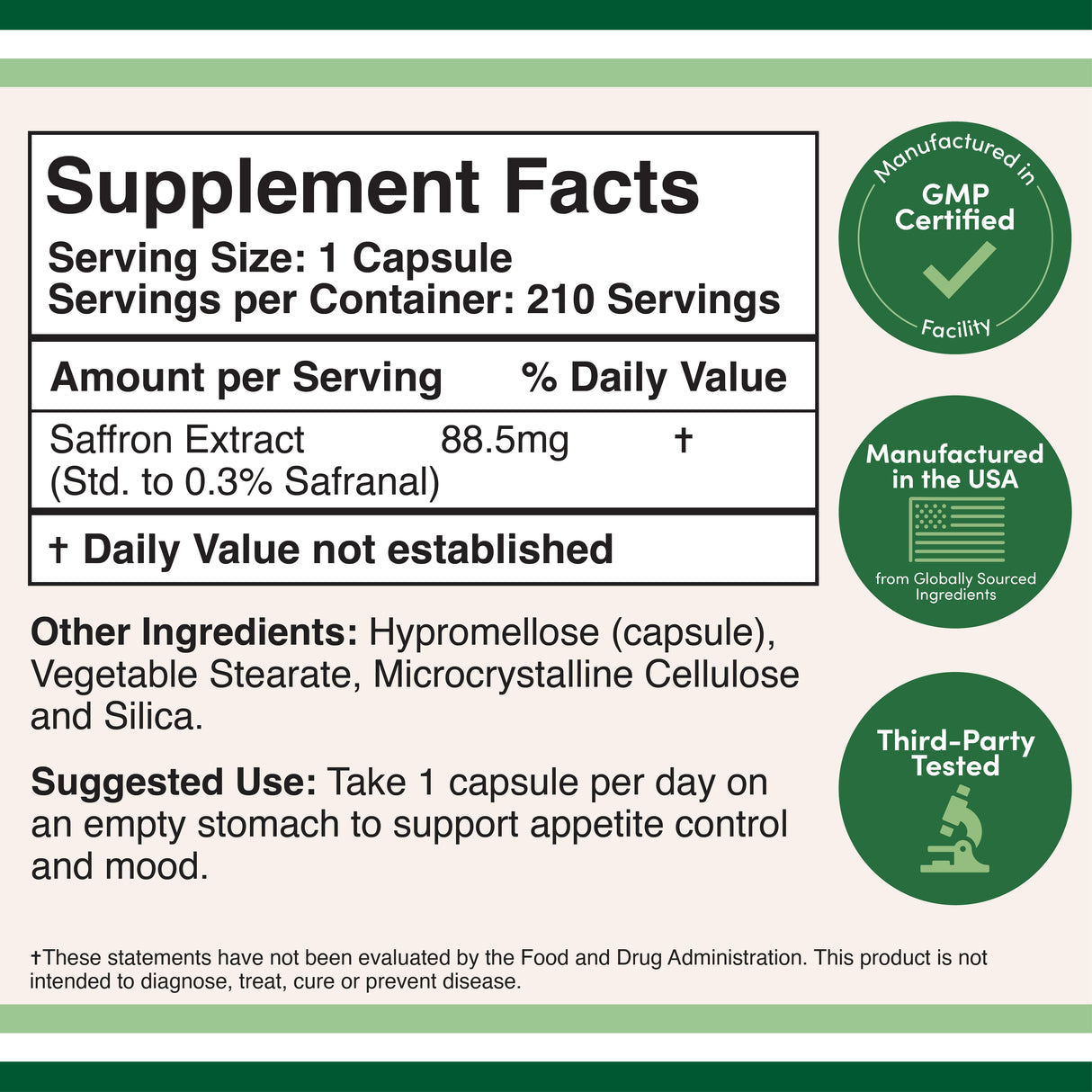 Saffron Extract Supplement